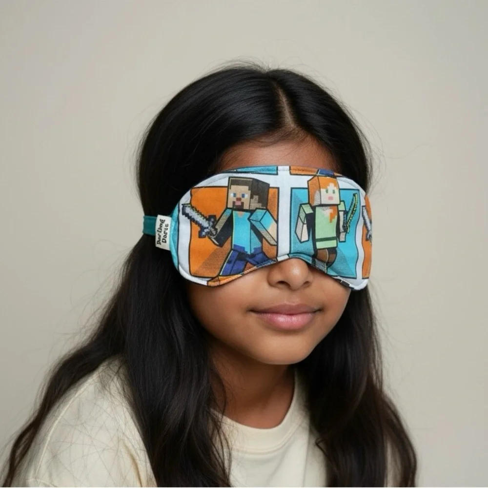 Minecraft Kids Sleep Mask - Blue and Orange